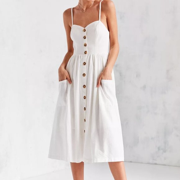 Urban Outfitters Linen Button Down Dress - Picture 2 of 6